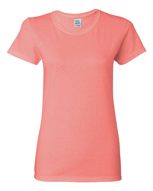 Gildan 5000L Women's Heavy Cotton™ T-Shirt, front view - Coral Silk