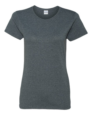 Gildan 5000L Women's Heavy Cotton™ T-Shirt, front view - Dark Heather