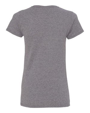 Gildan 5000L Women's Heavy Cotton™ T-Shirt, back view - Graphite Heather