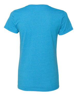 Gildan 5000L Women's Heavy Cotton™ T-Shirt, back view - Heather Sapphire