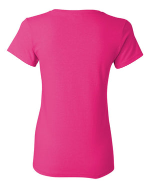 Gildan 5000L Women's Heavy Cotton™ T-Shirt, back view - Heliconia