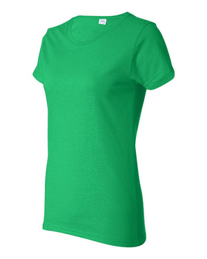 Gildan 5000L Women's Heavy Cotton™ T-Shirt, angle view - Irish Green