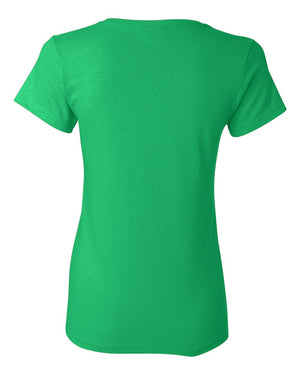 Gildan 5000L Women's Heavy Cotton™ T-Shirt, back view - Irish Green