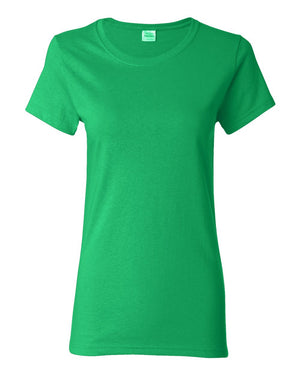 Gildan 5000L Women's Heavy Cotton™ T-Shirt, front view - Irish Green