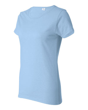 Gildan 5000L Women's Heavy Cotton™ T-Shirt, angle view - Light Blue