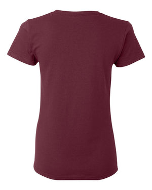 Gildan 5000L Women's Heavy Cotton™ T-Shirt, back view - Maroon