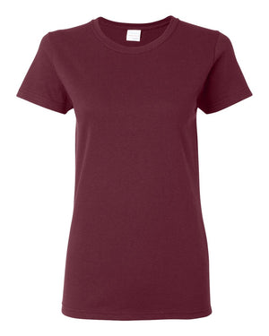 Gildan 5000L Women's Heavy Cotton™ T-Shirt, front view - Maroon