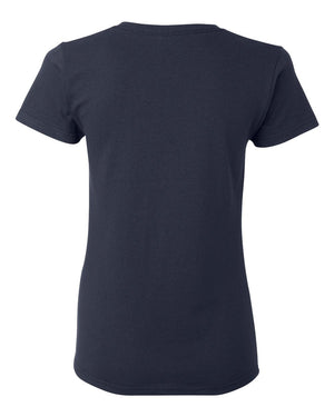 Gildan 5000L Women's Heavy Cotton™ T-Shirt, back view - Navy