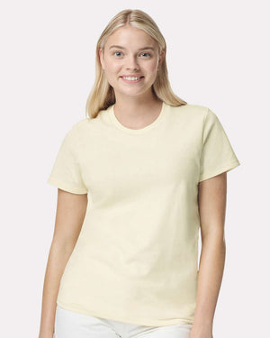 Gildan 5000L Women's Heavy Cotton™ T-Shirt, model front view - Off White