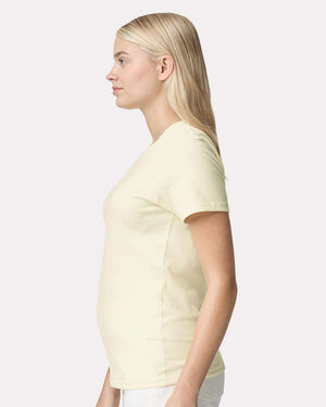 Gildan 5000L Women's Heavy Cotton™ T-Shirt, model side view - Off White