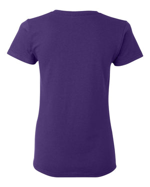 Gildan 5000L Women's Heavy Cotton™ T-Shirt, back view - Purple