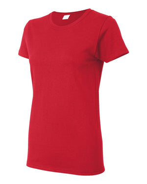Gildan 5000L Women's Heavy Cotton™ T-Shirt, angle view - Red