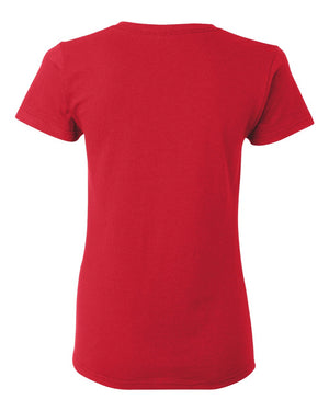 Gildan 5000L Women's Heavy Cotton™ T-Shirt, back view - Red