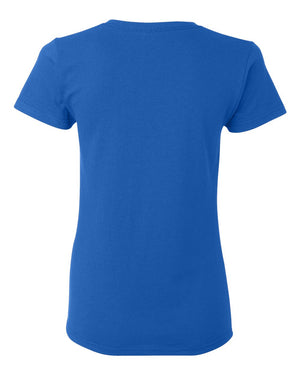 Gildan 5000L Women's Heavy Cotton™ T-Shirt, back view - Royal
