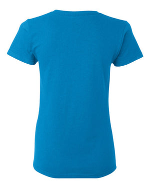 Gildan 5000L Women's Heavy Cotton™ T-Shirt, back view - Sapphire