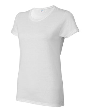 Gildan 5000L Women's Heavy Cotton™ T-Shirt, angle view - White