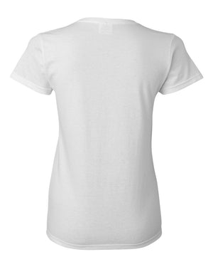 Gildan 5000L Women's Heavy Cotton™ T-Shirt, back view - White