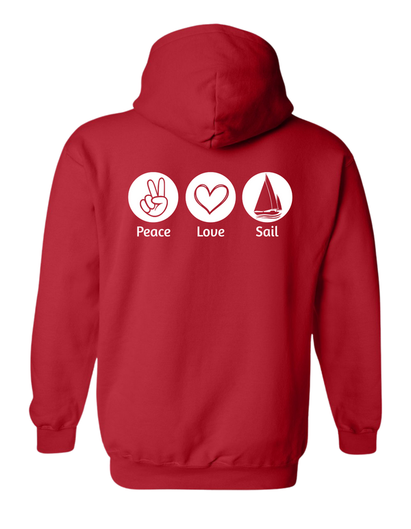 Youth Embroidered Peace Love Swim/Sail Zip Up