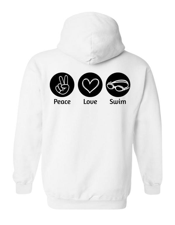 Sweat à capuche Peace Love Swim/Sail adulte