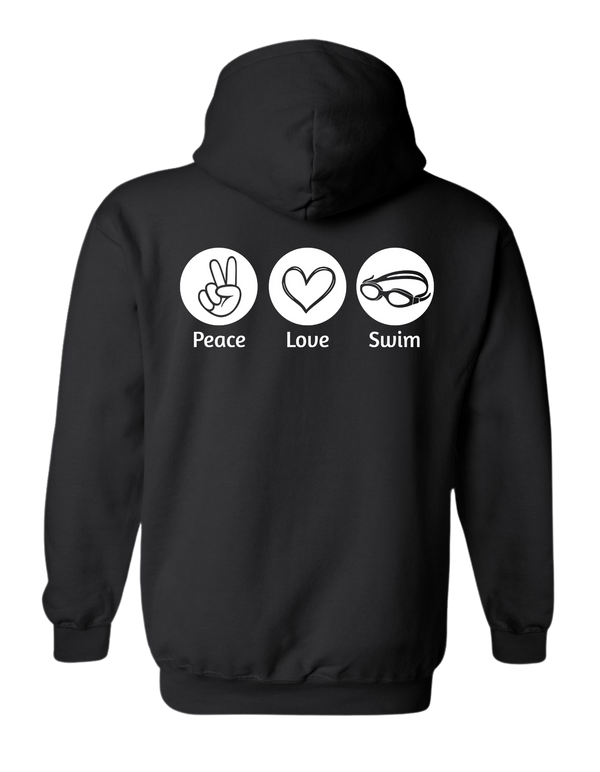 Sweat à capuche Peace Love Swim/Sail adulte
