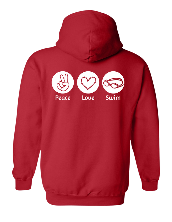 Sweat à capuche Peace Love Swim/Sail adulte