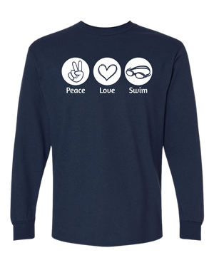 T-shirt manches longues Adulte Peace Love Swim/Sail