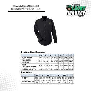 Devon & Jones Men's Solid Broadcloth Woven Shirt - D620