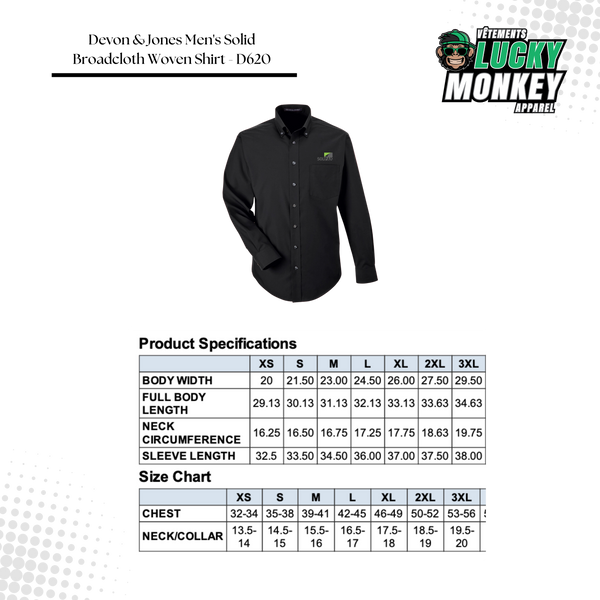 Devon & Jones Men's Solid Broadcloth Woven Shirt - D620