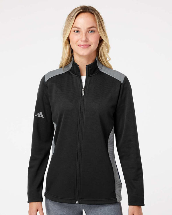 Adidas - Women's Textured Mixed Media Full-Zip Jacket - A529