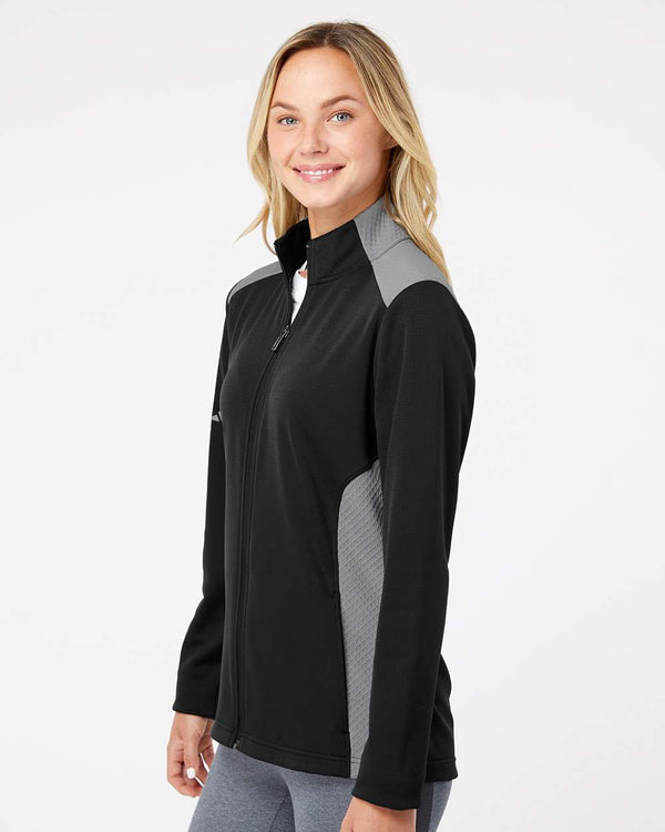Adidas - Women's Textured Mixed Media Full-Zip Jacket - A529