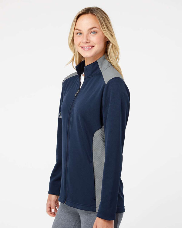 Adidas - Women's Textured Mixed Media Full-Zip Jacket - A529