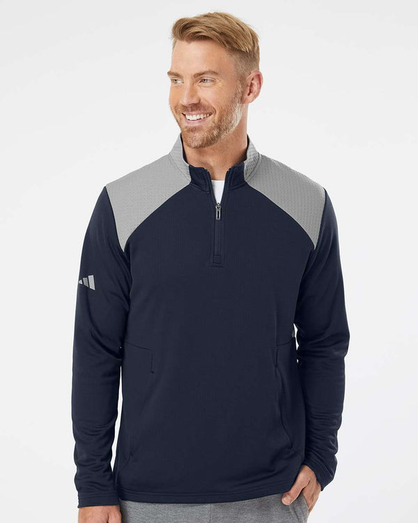 Adidas - Pull quart de zip mixte texturé - A532