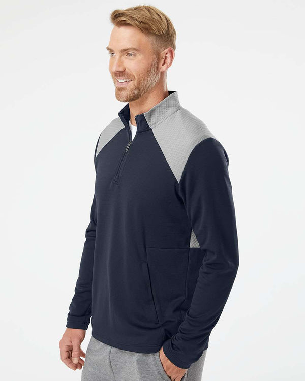 Adidas - Pull quart de zip mixte texturé - A532