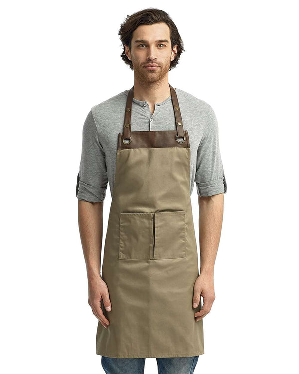 Artisan Collection - Espresso Bib Apron with Pockets - RP123