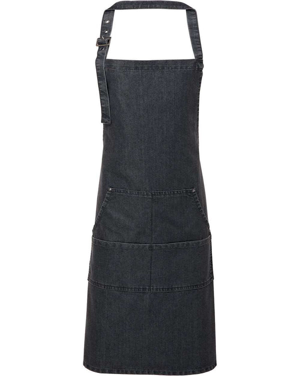 Artisan Collection - Four-Pocket Jeans Stitch Denim Bib Apron - RP126