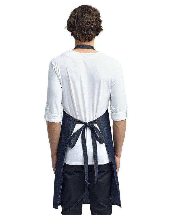 Artisan Collection - Four-Pocket Jeans Stitch Denim Bib Apron - RP126