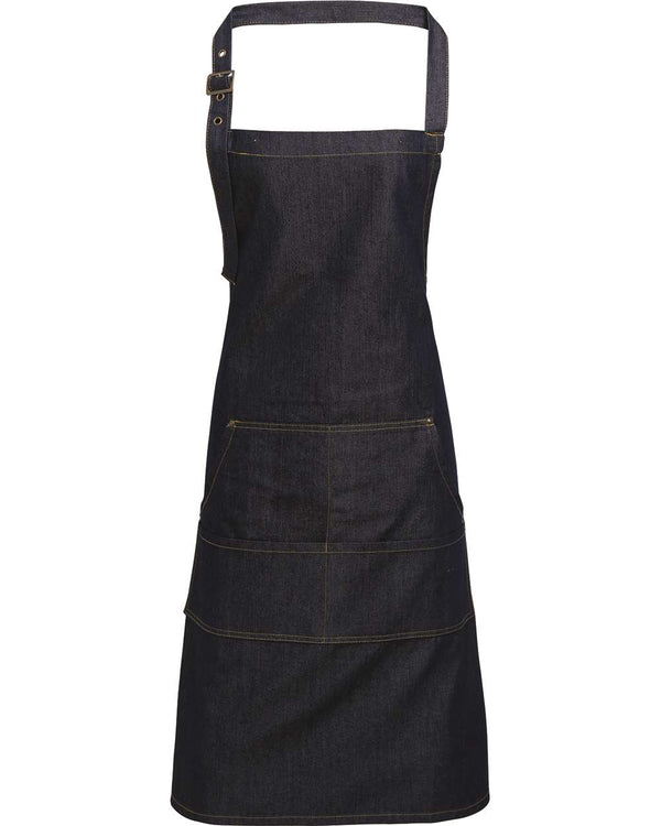 Artisan Collection - Four-Pocket Jeans Stitch Denim Bib Apron - RP126