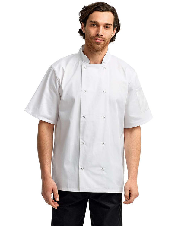 Artisan Collection - Ten Studded Front Chef Short Sleeve Coat - RP664