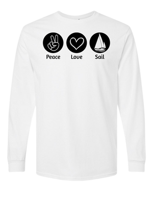 T-shirt manches longues Adulte Peace Love Swim/Sail