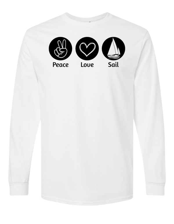 Youth Peace Love Swim/Sail Long Sleeve Tee
