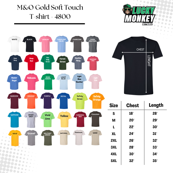 M&O Gold Soft Touch 4800 Unisex T-Shirt