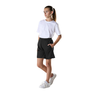 CX2 P4485Y Turbo Youth Mesh Athletic Shorts with Pockets — front view - Black