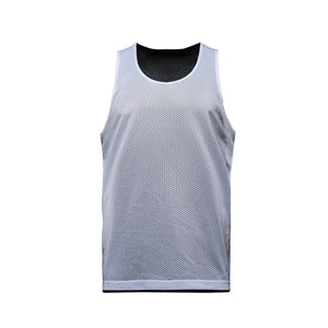 CX2 S04480 Reverse Performance Reversible Mesh Tank Top — front view - White reverse