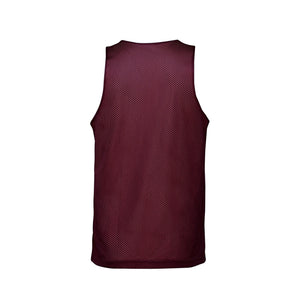 CX2 S04480 Reverse Performance Reversible Mesh Tank Top — back view - Maroon