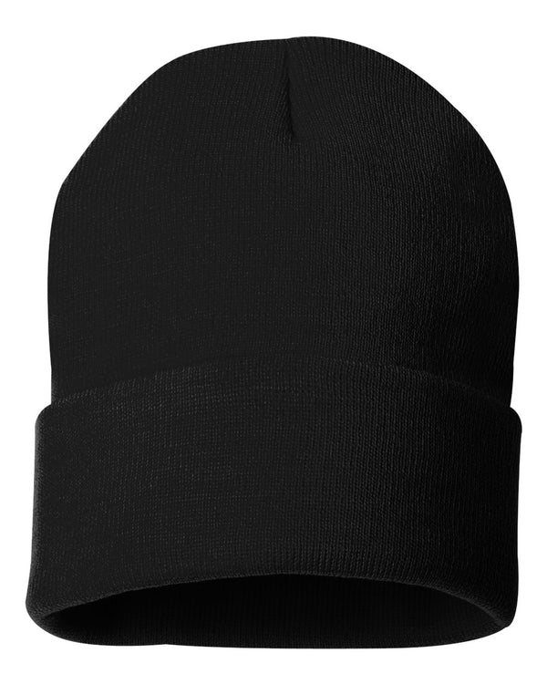 Embroidered 12" Solid Cuffed Beanie