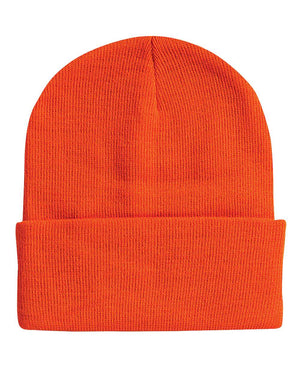 Embroidered 12" Solid Cuffed Beanie