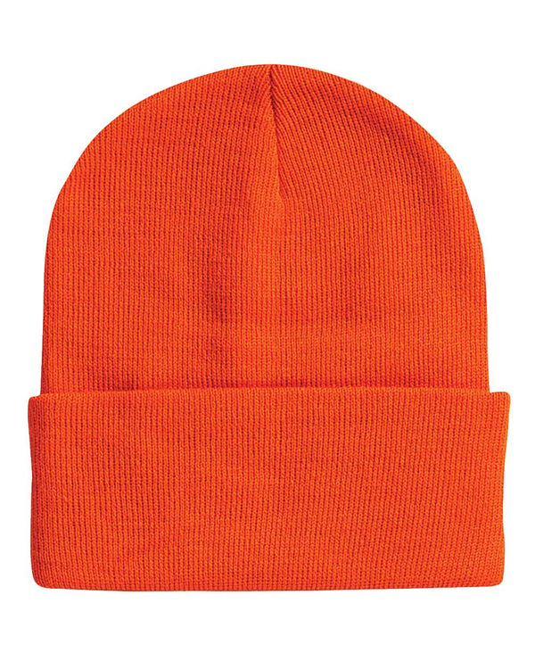 Embroidered 12" Solid Cuffed Beanie