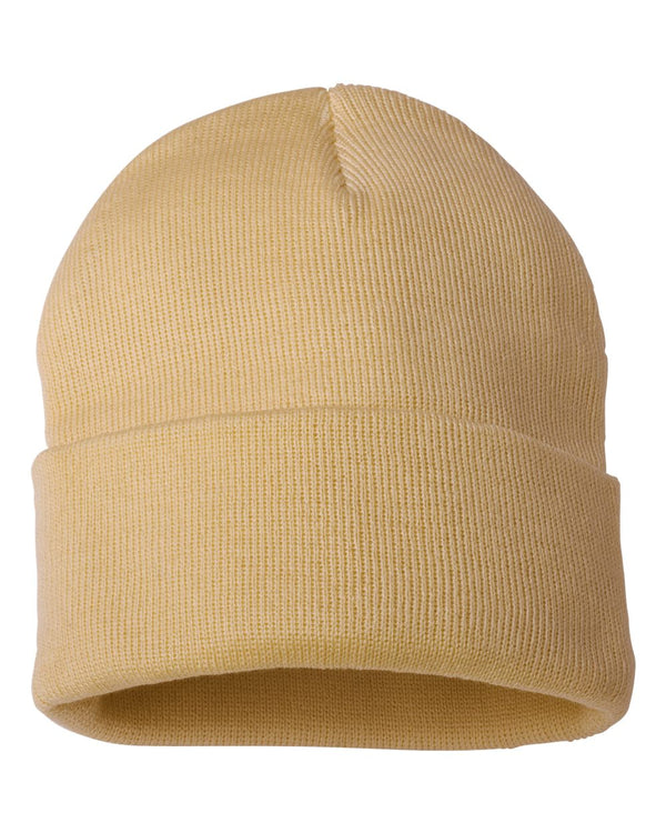 Embroidered 12" Solid Cuffed Beanie
