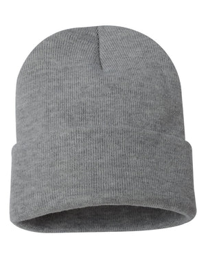 Embroidered 12" Solid Cuffed Beanie