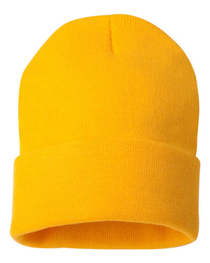 Embroidered 12" Solid Cuffed Beanie
